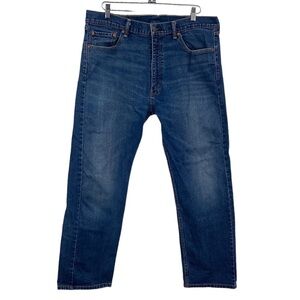 Levi's 505 Jeans Mens W40 x L30 Blue Cotton Dark Wash Classic Straight Leg Denim